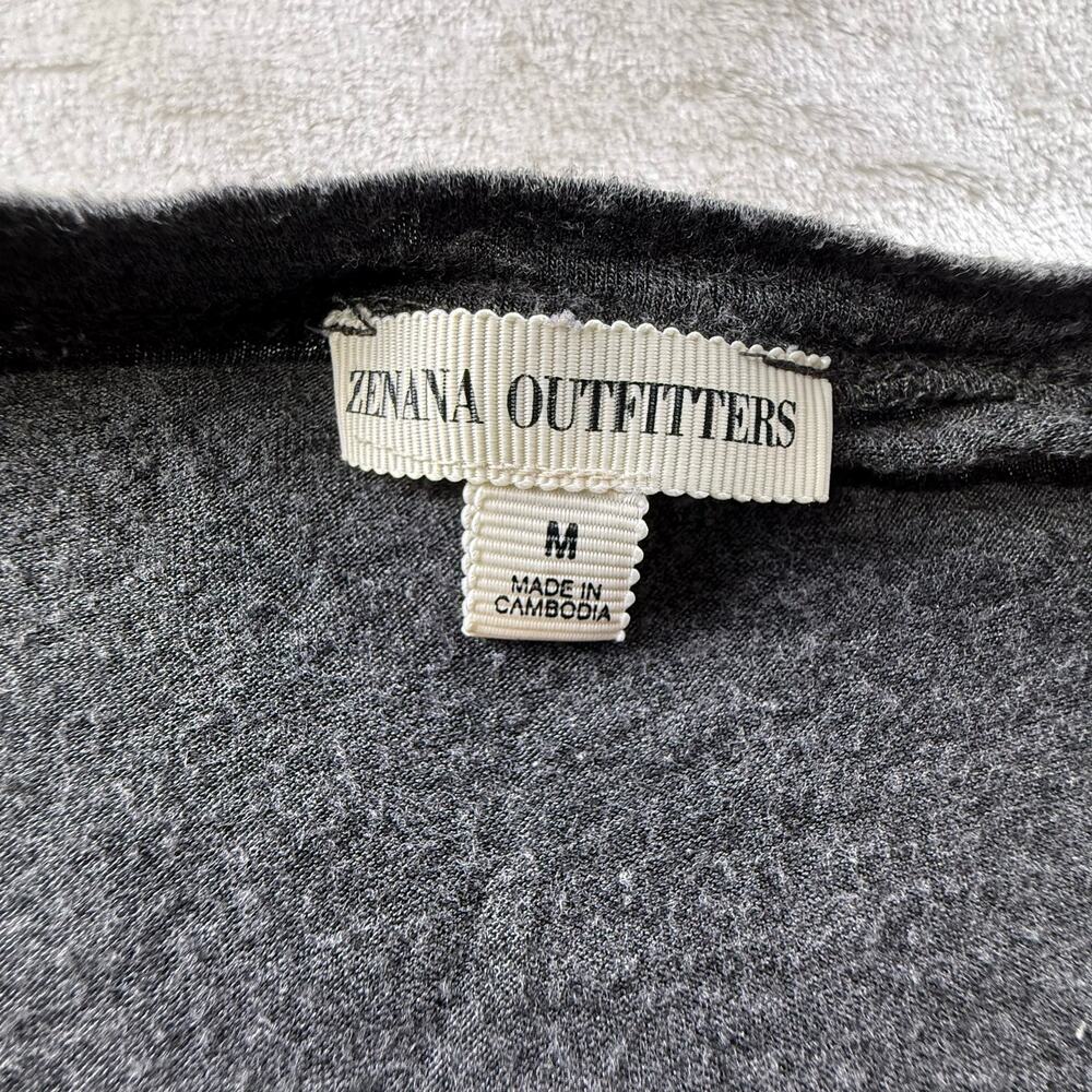 Zenana Outfitters V-Neck Long Sleeve T-Shirt Women's Size Medium Gray - Picture 3 of 5